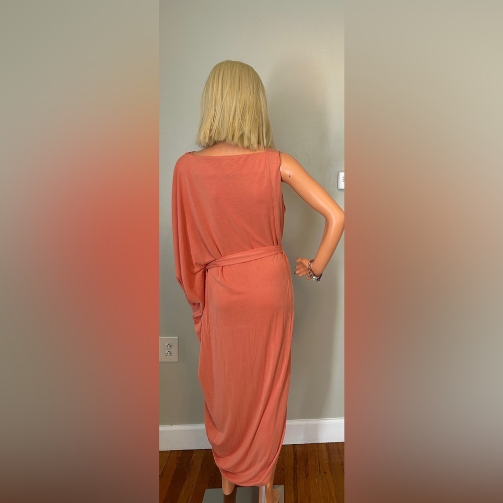 BCBGMAXAZRIA Women's Asymmetric One Shoulder Cocktail Dress coral - Picture 8 of 10